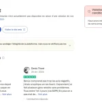 Capture du profil Trustpilot Amonbet avec son avertissement d